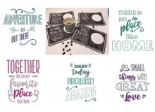 Stickserie - ITH Mug Rugs Quotes